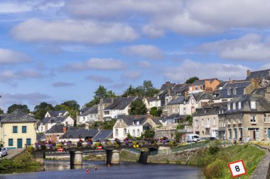 Josselin eski kasabası, Morbihan, Brittany, Fransa