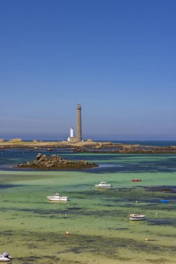 Virgin Adası Deniz Feneri (Phare de Lile Vierge), Plouguerneau, Finistere, Brittany, Fransa