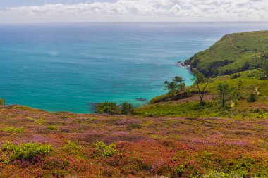 Cap de la Chevre, Crozon, Brittany, Fransa 'da manzara