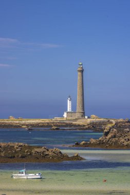 Virgin Adası Deniz Feneri (Phare de Lile Vierge), Plouguerneau, Finistere, Brittany, Fransa