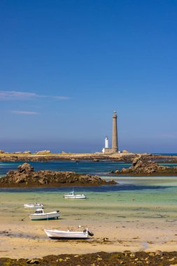 Virgin Adası Deniz Feneri (Phare de Lile Vierge), Plouguerneau, Finistere, Brittany, Fransa