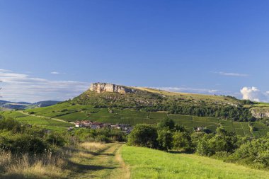 Üzüm bağları olan Vergisson Kayası, Burgundy, Fransa