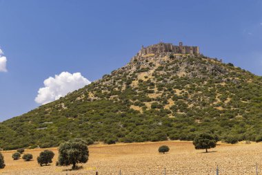 Calatrava la Nueva Şatosu İspanya 'nın Kastilya La Mancha eyaletinin Ciudad Real eyaletindeki Aldea del Rey yakınlarında bir tepede duruyor.