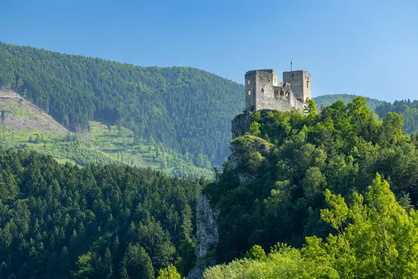 Strecno Kalesi, Slovakya 'nın Zilina bölgesindeki Vah nehir vadisinde bir uçurumun üzerinde duruyor.