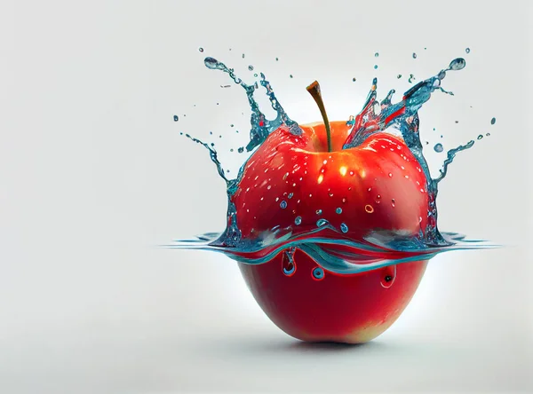 Fresh Apple Splash Water — Zdjęcie stockowe