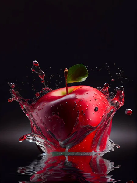 Fresh Apple Splash Water Imagens Royalty-Free