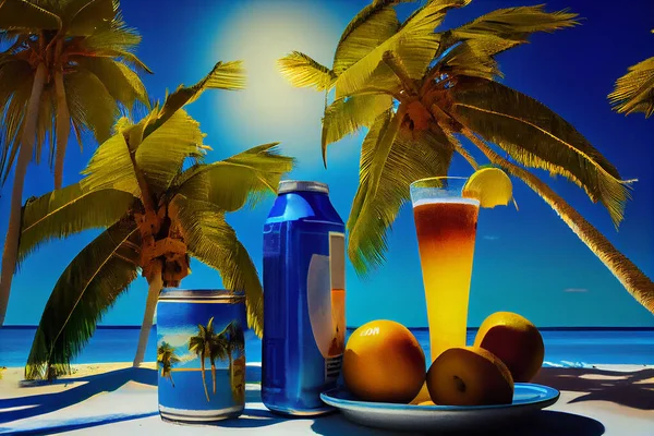 Tropical exotic drink, travel concept.