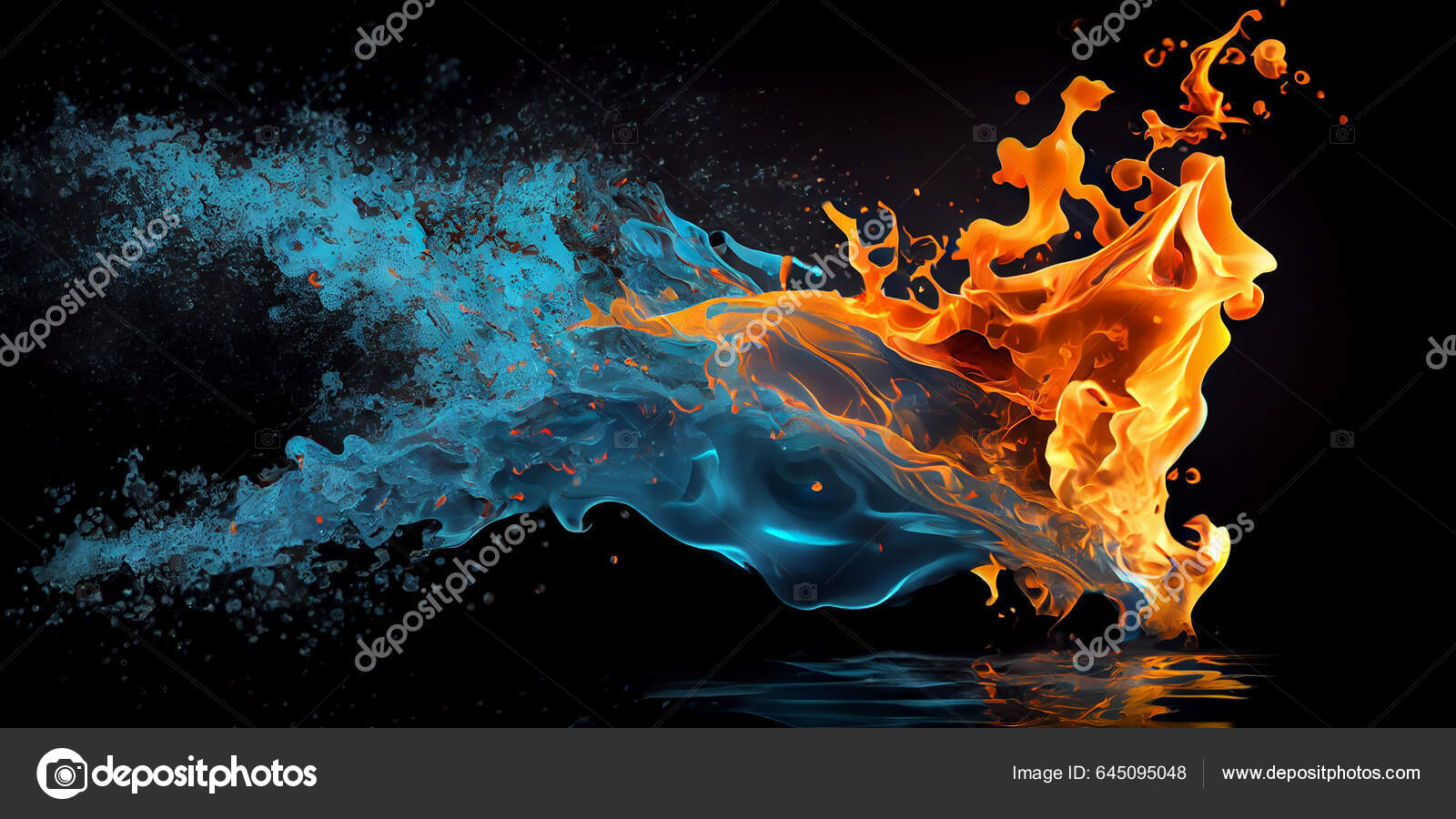Água e fogo um contra o outro