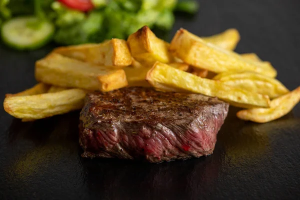 Steak Fries Slate — Stock Fotó