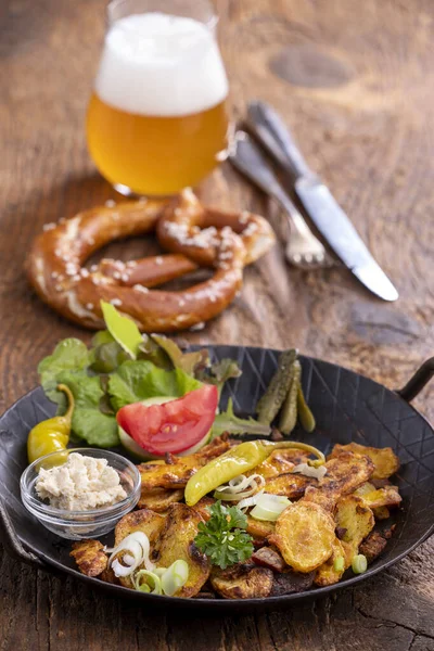 stock image bavarian potato groestl on wood