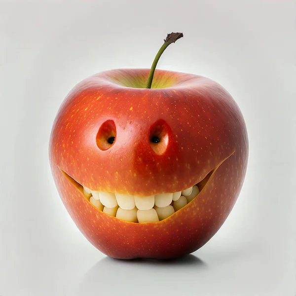 Happy Friendly Apple Smiling Camera — Stock Photo, Image