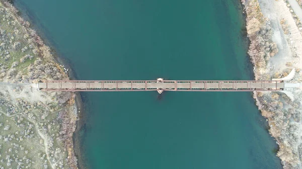 Trilha Que Passa Sobre Ponte Guffy Idaho — Fotografia de Stock