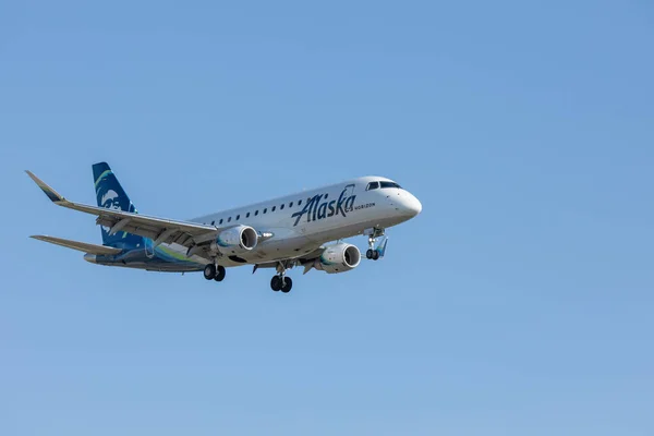 Boise Idaho 2023年5月23日 アラスカ航空がボイシ空港でホライズン着陸により運航 ストック画像