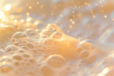 Temizlik sırasında sabun köpüklerinin dokusu