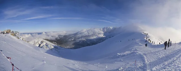 aerial view of the mountains and the snow on the background of the mountain