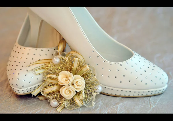 Παπούτσια Όμορφο Γάμο Για Την Νύφη — Φωτογραφία Αρχείου