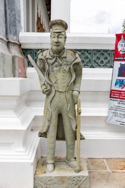 Bangkok, Tayland - 12 Şubat 2023 Thepwararam Ratchawora Mahawihan 1807 'de Kral I. Rama döneminde inşa edilen bu tapınak tarihi öneme sahiptir ve birçok güzel sanat eserlerine sahiptir.