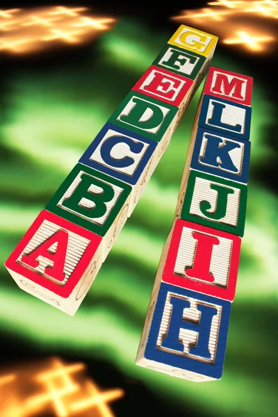 Στοίβες Από Ξύλινα Μπλοκ Αλφάβητο — Φωτογραφία Αρχείου