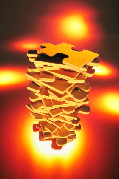 Jigsaw Puzzle Pieces Warm Background — Stock Photo, Image