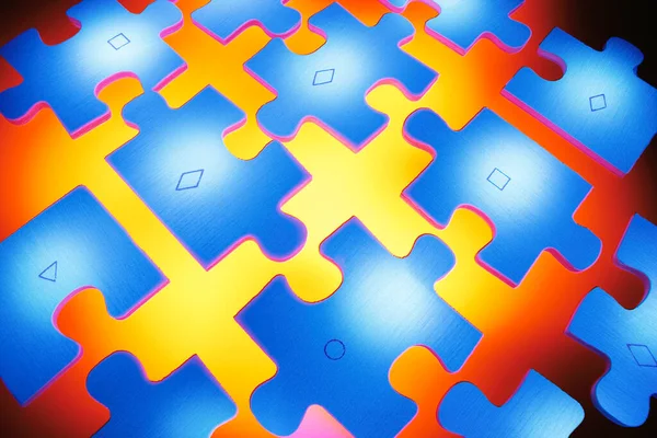 Jigsaw Puzzle Pieces Blue Background — Stock Photo, Image