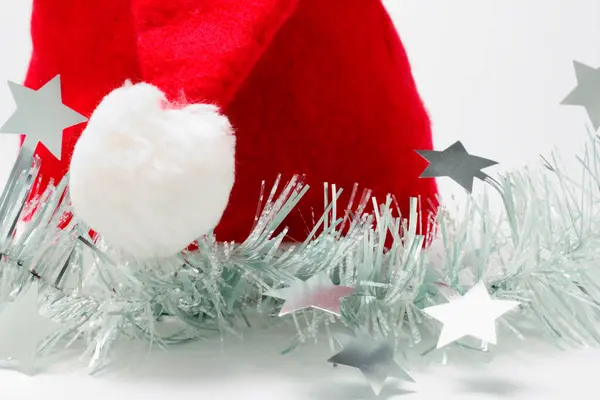 Kerstmanshoed Tinsel — Stockfoto
