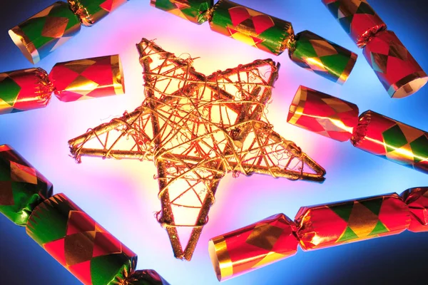 Cracker Natale Ornamento Stella Natale — Foto Stock