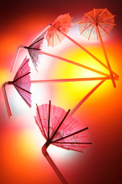 Trinkhalme Mit Regenschirmen — Stockfoto