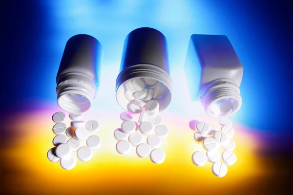 Tabletki Plastikowych Uchwytach — Zdjęcie stockowe