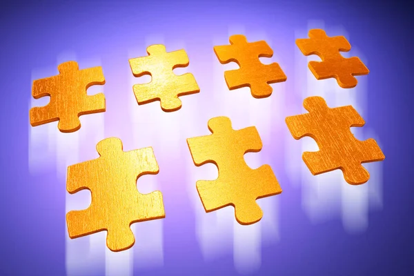 Jigsaw Puzzle Parçaları Satırları — Stok fotoğraf