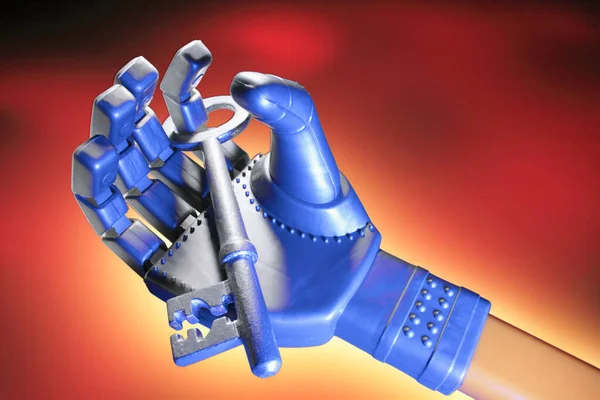Robotyczna Ręka Kluczem — Zdjęcie stockowe
