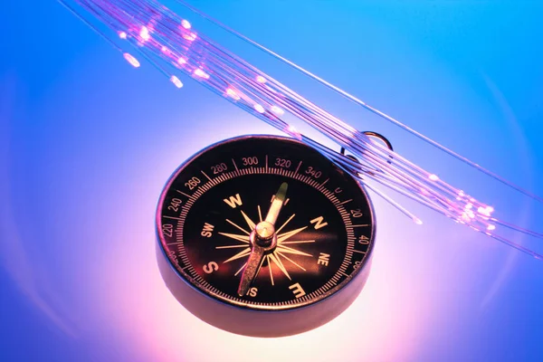 Kompass Mit Glasfasern — Stockfoto
