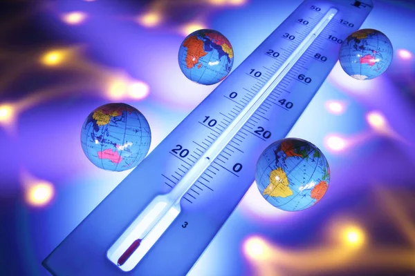 Thermometer Mini Globes Royalty Free Stock Photos