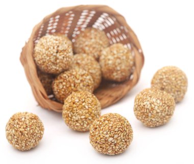 Sesame caramel laddu very popular in Indian subcontinent
