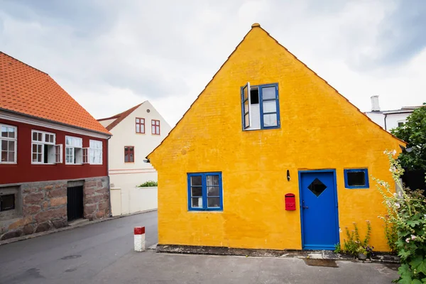 Gamla Traditionella Hus Bornholm Danmark Stockbild