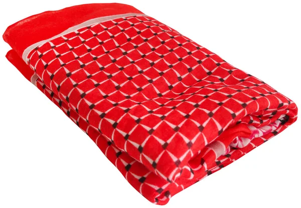 Красный Шелковый Сложенный Шарф Крупным Планом Изолирован — стоковое фото