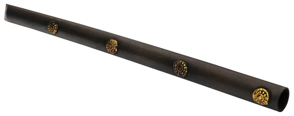 Flauta Bambú Del Subcontinente Indio Cerca Aislada —  Fotos de Stock