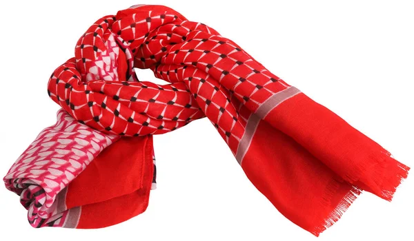 Rode Sjaal Geïsoleerd Closeupl Geïsoleerd — Stockfoto