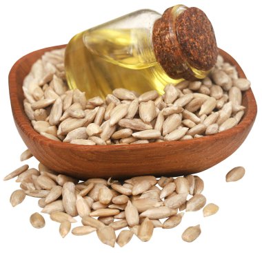 Cam kavanozda yağlı ayçiçeği tohumu