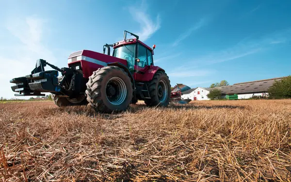 Danish Agricultural Farm Tractor Field Sunny Day Royalty Free Stock Photos