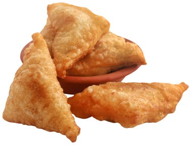 Geleneksel Hint Kızarmış Kahvaltısı Samosa, çok lezzetli.