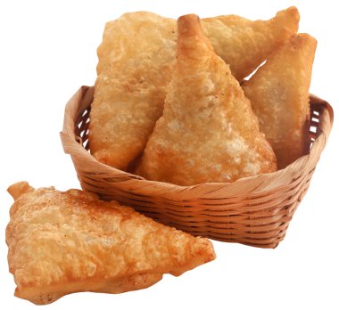 Geleneksel Hint Kızarmış Kahvaltısı Samosa, çok lezzetli.