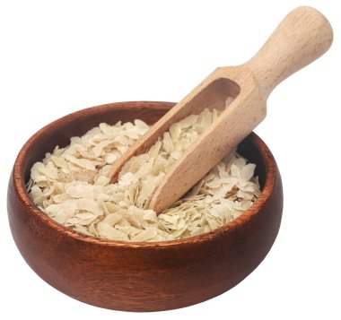 Güneydoğu Asya 'nın düzleşmiş pirinci ahşap kepçeyle