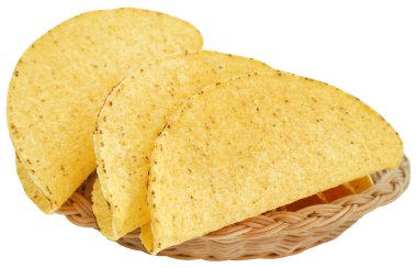 Taco kabuğu, kıtır kıtır lezzetli taco yapmaya hazır.