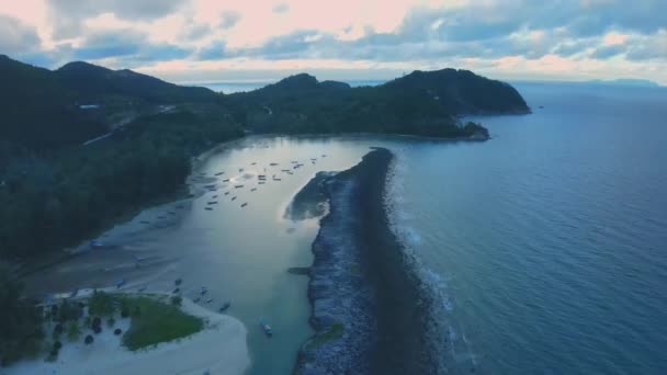 Koh Phangan Thailand Flygbilder Med Drönare Från Stranden — Stockvideo