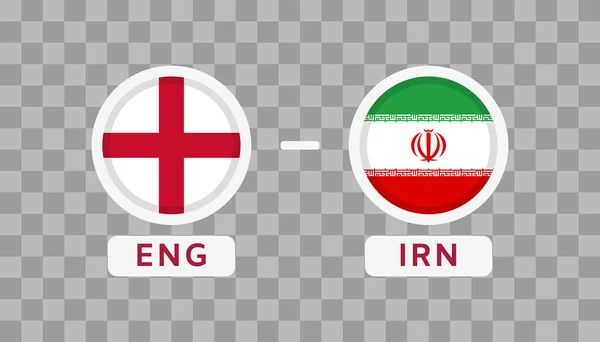 Angleterre Iran Match Design Element Icônes Drapeaux Isolés Sur Fond — Image vectorielle