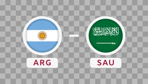 아르헨티나 사우디아라비아 Match Design Element 플래그 아이콘들은 배경에 분리되어 선수권 — 스톡 벡터