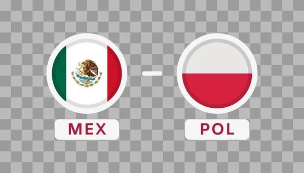 México Polonia Match Design Element Banderas Iconos Aislados Sobre Fondo — Vector de stock