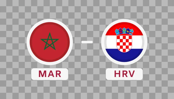 Marokko Kroatië Match Design Element Vlaggen Pictogrammen Geïsoleerd Transparante Achtergrond — Stockvector