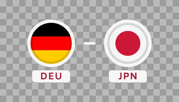 Deutschland Gegen Japan Match Design Element Flaggen Symbole Isoliert Auf — Stockvektor