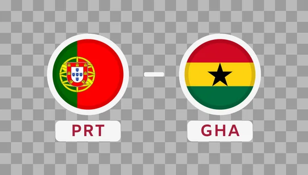 Portugal Gegen Ghana Match Design Element Flaggen Symbole Isoliert Auf — Stockvektor
